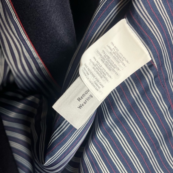 J Crew Long Topcoat Wool Cashmere Nello Gori Blue Double Breasted Stadium 8 1509 - Picture 7 of 8